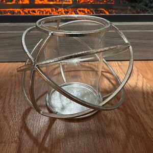 Silver Metal Candle Holder